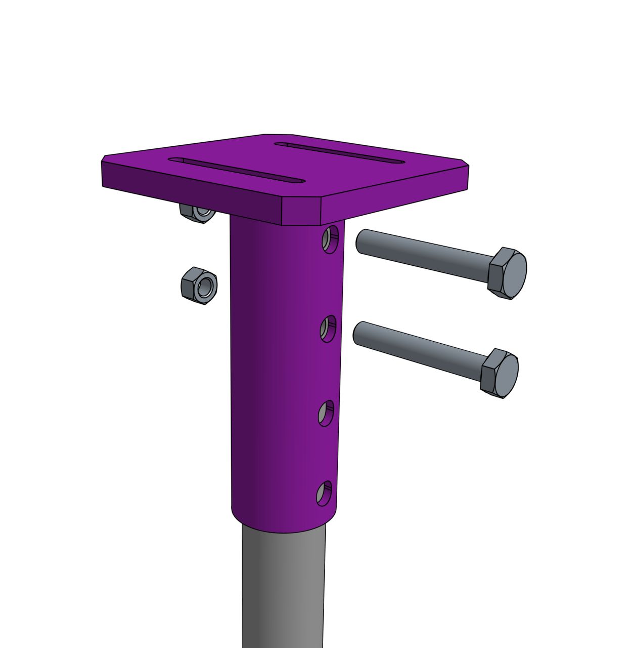 Color reference image showing pile cap bolting hardware and alignment.
